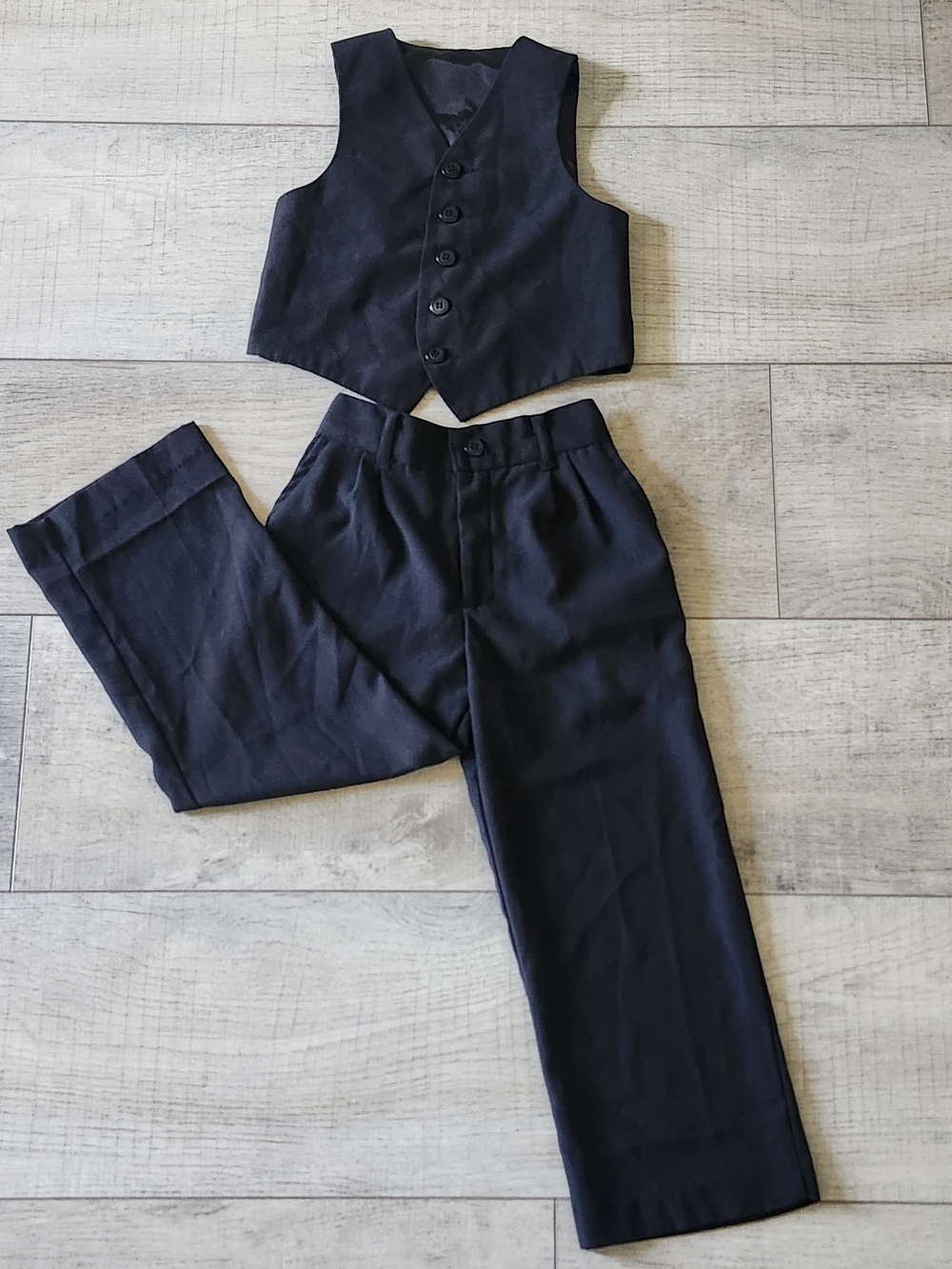 Toddler Black Suit Vest And Pants Size 3